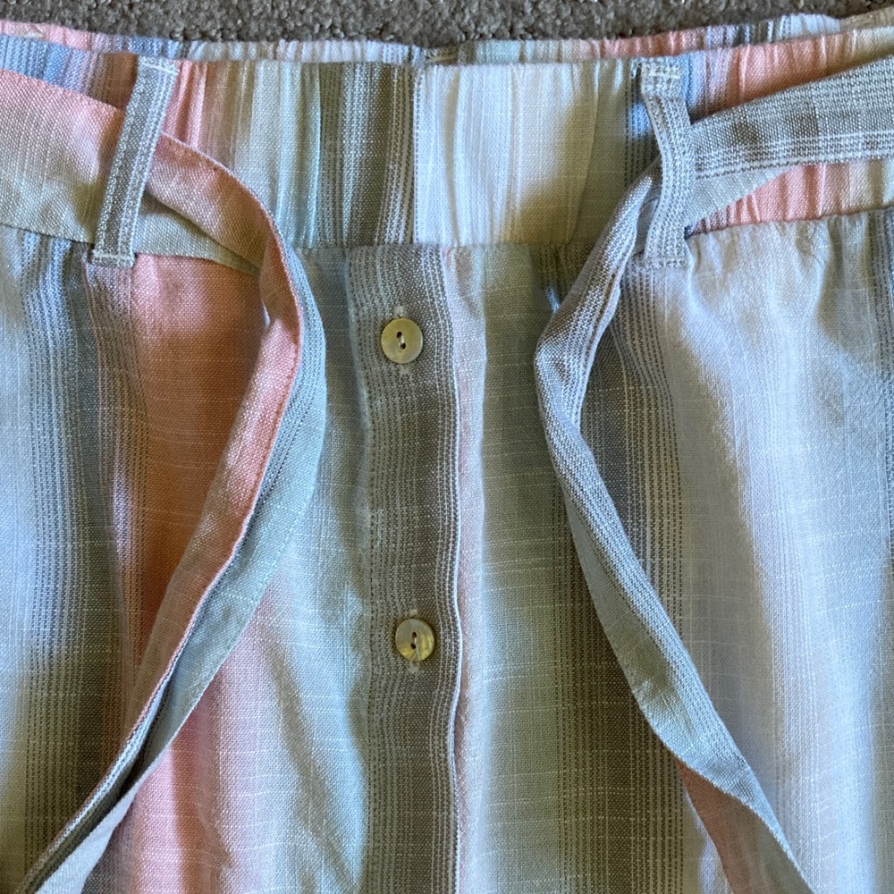 CLOTH & STONE curved hem belted pastel midi skirt, XS. - Picture 3 of 10